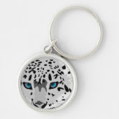Porte-clés léopard de neige abstrait (Devant)
