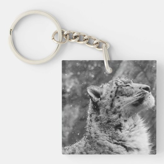 Porte-clés Léopard de neige paisible (Devant)