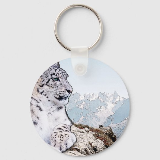 Porte-clés Léopard des neiges (Recto)