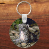 Porte-clés Léopard des neiges, jeune bébé (Recto)