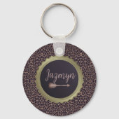 Porte-clés Leopard élégant et exotique customisé (Recto)