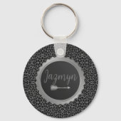 Porte-clés Leopard élégant et exotique customisé (Recto)