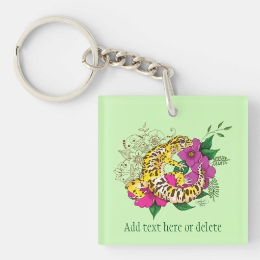 Porte-clés Léopard jaune Gecko Vert (Devant)