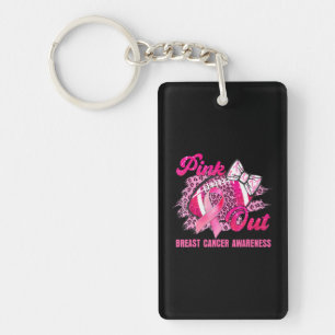 Porte-clés Leopard Pink Out Football Lutte contre le cancer d