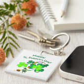 Porte-clés Leprechaun et Shamrock (Devant Droit)