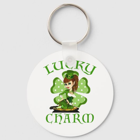 Porte-clés Leprechaun Girl Lucky Charm Porte - clé (Recto)