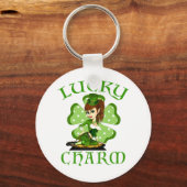 Porte-clés Leprechaun Girl Lucky Charm Porte - clé (Recto)