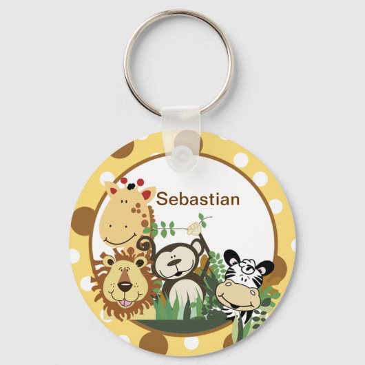 PORTE-CLÉS L'ÉQUIPAGE ZOO JAUNE PORTE - CLÉ PERSONNALISABLE (Recto)