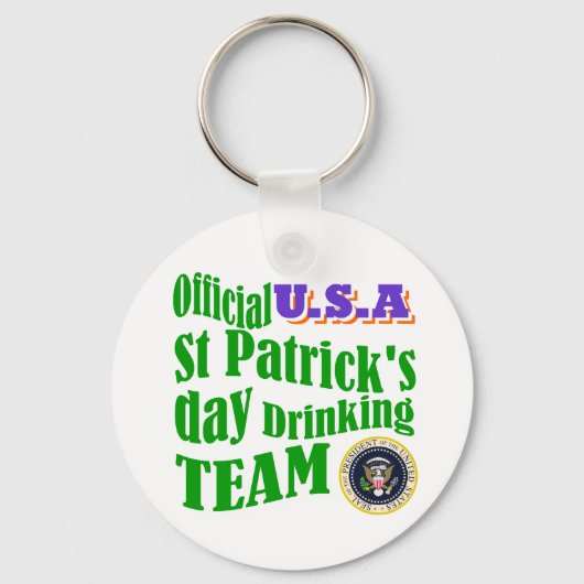 Porte-clés L'équipe d'alcool officielle des États-Unis St Pat (Recto)