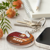 Porte-clés L'équipe de basketball blanc de Maroon joue comme  (Devant droit)