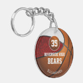 Porte-clés L'équipe de basketball blanc de Maroon joue comme  (Devant gauche)