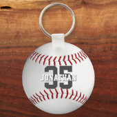 Porte-clés L'équipe de l'école et le nom du joueur baseball s (Verso)