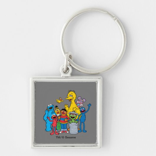 Porte-clés Les amis de 1, rue Sésame agitent la main (Devant)