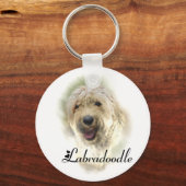 Porte-clés Les amoureux du Labradoodle (Recto)
