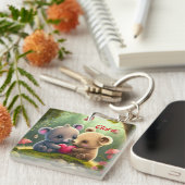 Porte-clés Les animaux mignons en amour (Devant Droit)