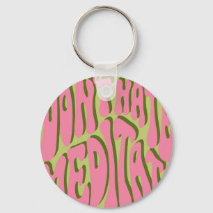 Porte-clés les années 70 Retro : 'Meditate' Motivational Post
