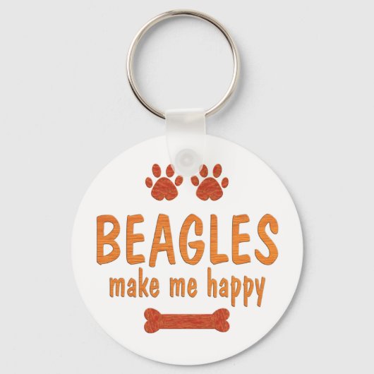 Porte-clés Les beagles Me Rendent Heureux (Recto)
