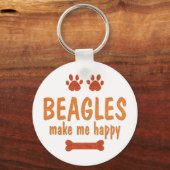 Porte-clés Les beagles Me Rendent Heureux (Recto)