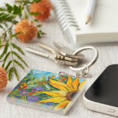 Porte-clés Les beaux-arts Tournesol, Holly Willner art (Devant Droit)