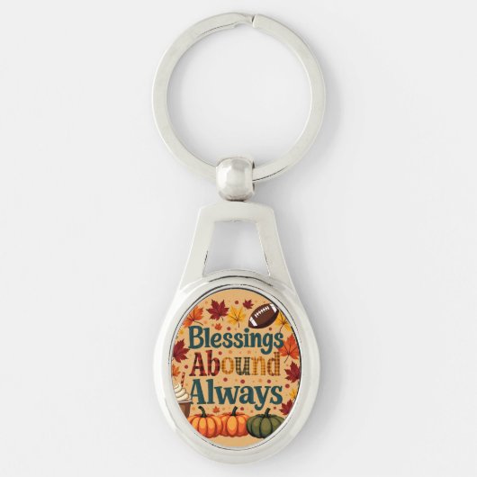 Porte-clés Les Bénédictions Abondent Toujours Design Automne (Devant)