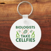 Porte-clés Les biologistes prennent des cellules (Recto)