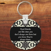 Porte-clés Les bons amis sont comme les étoiles Citation pers (Recto)