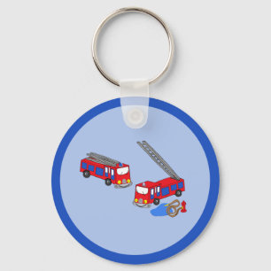 Porte-clés Les camions de pompiers rouges du pompier