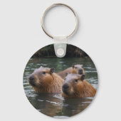 Porte-clés Les capybaras nagent dans la rivière, (Verso)