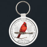 Porte-clés Les Cardinaux Apparaissent Quand Les Anges Sont Pr<br><div class="desc">Ce porte - clé unique présente ma peinture au crayon coloré d'un cardinal solitaire. L'expression "Cardinaux apparaissent quand les anges sont proches" a un sens particulier pour beaucoup de gens. Certains croient que la présence d'un cardinal est l'incarnation spirituelle d'un être aimé qui est décédé.</div>