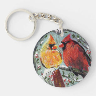 Porte-clés Les cardinaux en porte - clé amoureux