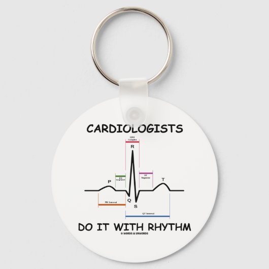 Porte-clés Les Cardiologues Le Font Avec Rythme (ECG/EKG) (Recto)