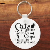 Porte-clés Les chats sont comme des chips... (Recto)