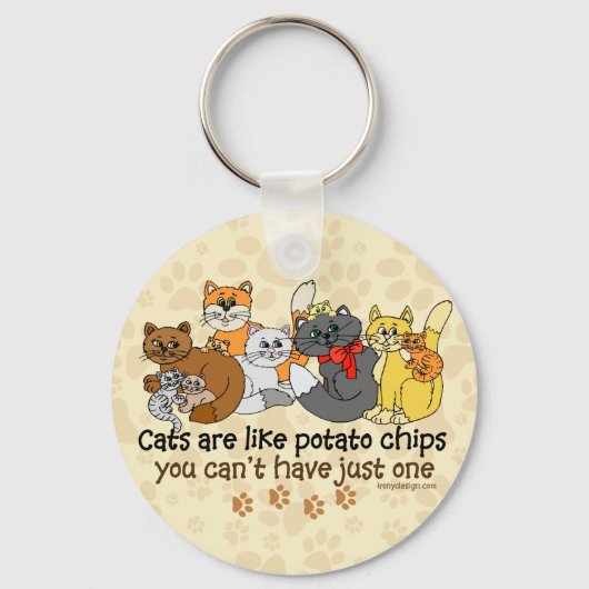 Porte-clés Les chats sont comme des chips (Recto)