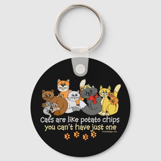 Porte-clés Les chats sont comme des chips (Recto)