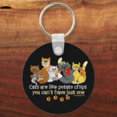 Porte-clés Les chats sont comme des chips (Recto)