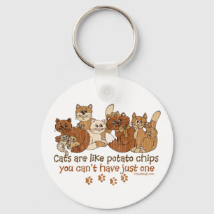 Porte-clés Les chats sont comme des pommes chips