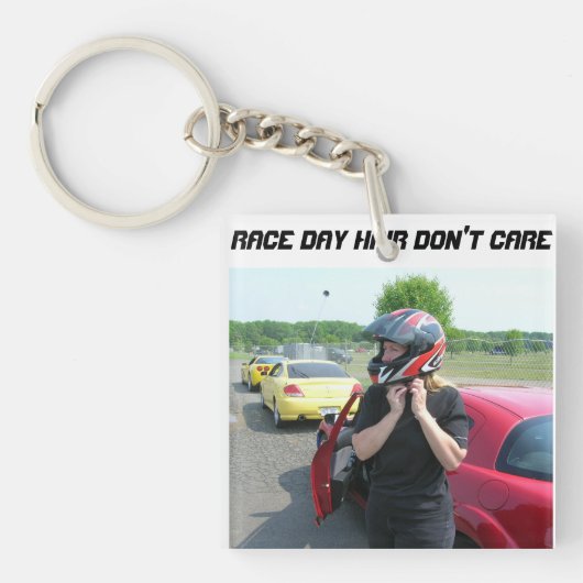 PORTE-CLÉS LES CHEVEUX DU JOUR DE LA COURSE NE S'EN SOUCIENT (Devant)