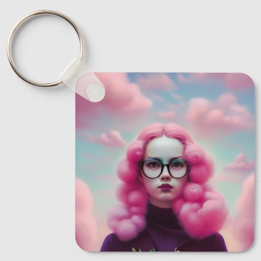 Porte-clés Les cheveux roses (Recto)