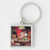 Porte-clés Les chiens jouant l'exploit de peinture de (Devant)