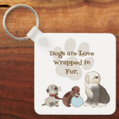 Porte-clés Les chiens sont l'amour enveloppé dans un porte - (Recto)