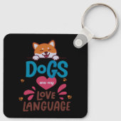 Porte-clés Les Chiens Sont Ma Langue D'Amour (Dos)