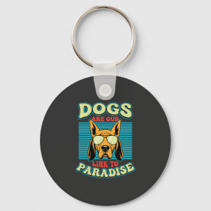 Porte-clés Les chiens sont notre lien vers le paradis Retro V