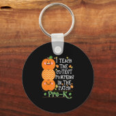 Porte-clés Les Citrouilles À Patch Pré K Enseignant Halloween (Recto)