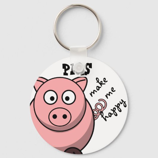 Porte-clés Les Cochons Me Rendent Heureux (Recto)
