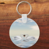 Porte-clés Les cygnes qui aiment (Recto)