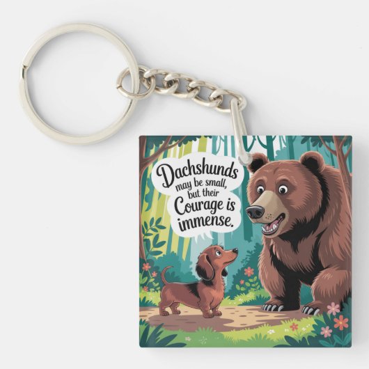 Porte-clés Les Dachshunds peuvent être petits (Devant)