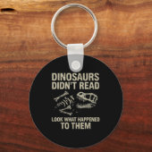 Porte-clés Les dinosaures n'ont pas lu amusant Lecture Lectur (Recto)