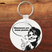 Porte-clés Les dinosaures sont des poneys de Jésus (Recto)