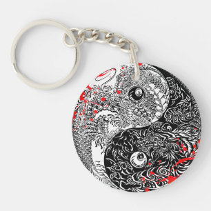Porte-clés Les dragons frais de Yin Yang d'éclaboussure de