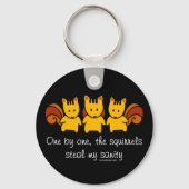 Porte-clés Les écureuils volent ma santé mentale Noir (Verso)